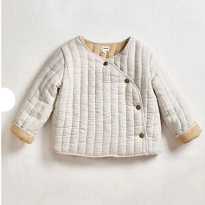 Oeuf Cloud/Sand Quilted Jacket with Button Detail NWT 5/6